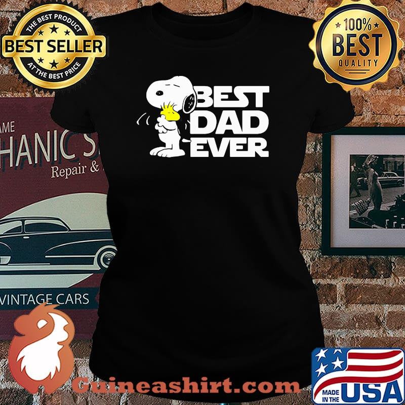 Best dad ever snoopy dog and woodstock Laides tee