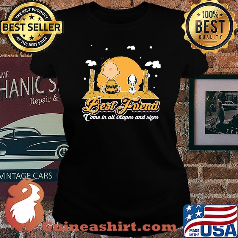 Best Friend Come In All Shapes And Sizes Moon Snoopy Charlie Shirt Laides tee