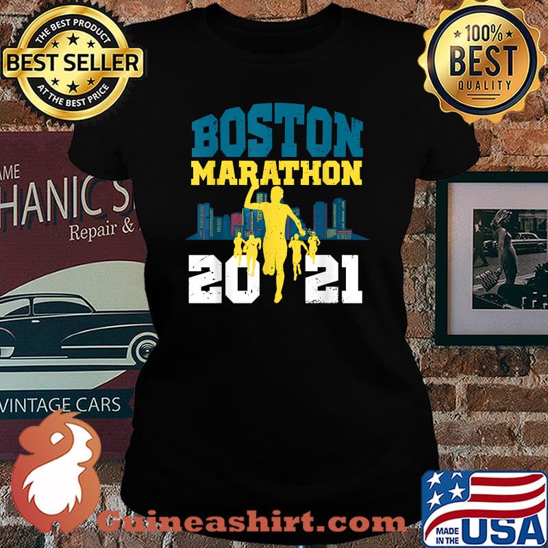 Boston 2021 Marathon Runner 26.2 Miles Shirt Laides tee