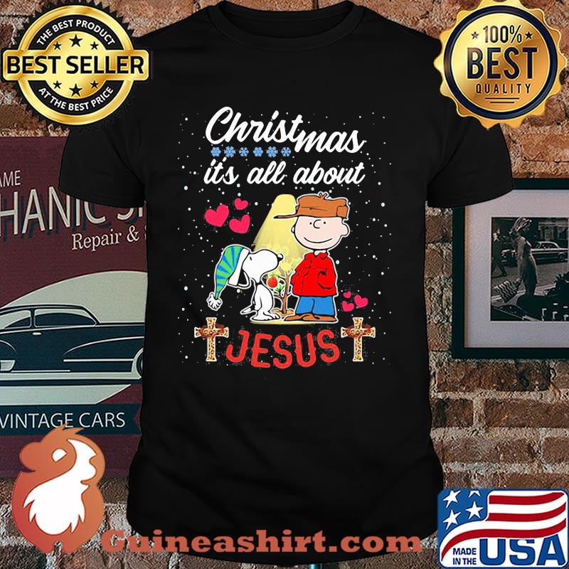 Christmas Its All About Jesus Snoopy Charlie Shirt