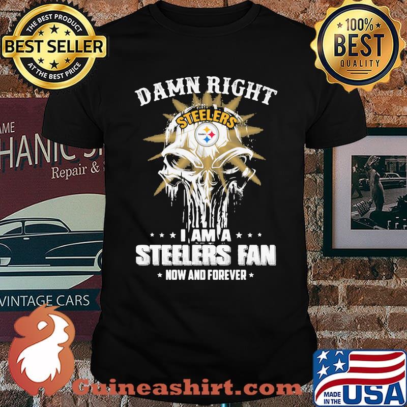 Damn Right I Am A Steelers Fan Now And Forever Punisher Shirt