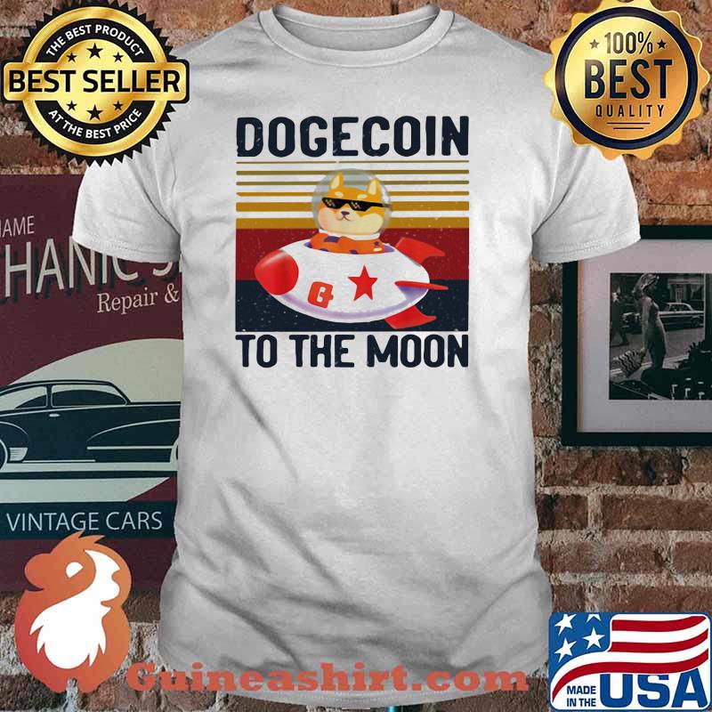 Dogecoin To The Moon Cat Vintage Shirt