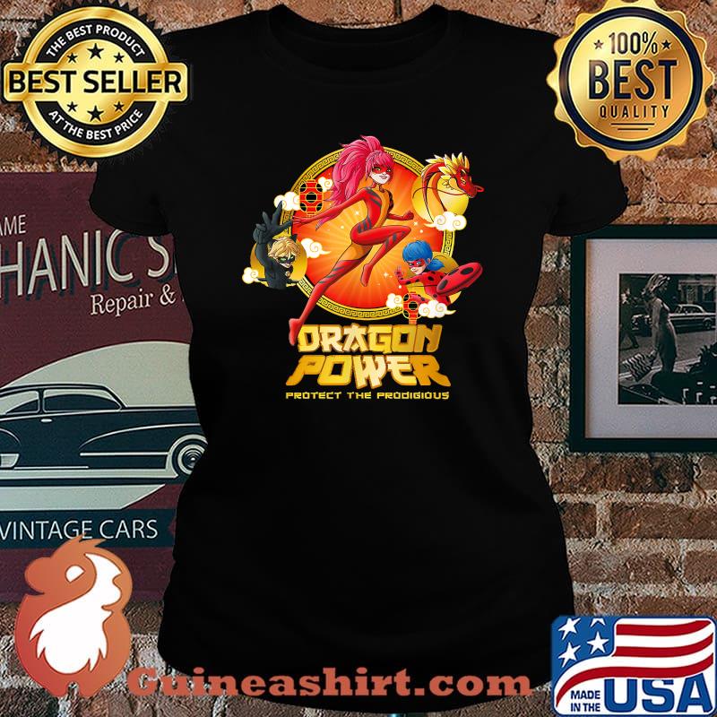 Dragon Power Protect The Prodigious Miraculous Shanghai Ladydragon Ladybug and Cat Noir T-Shirt Laides tee