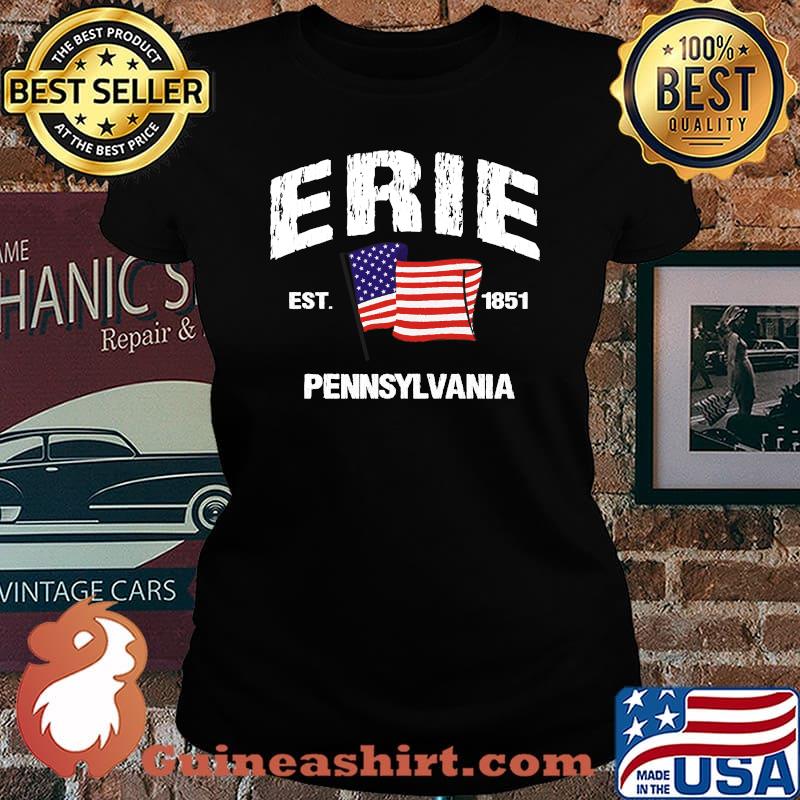 Erie Pennsylvania PA USA Stars Stripes Shirt Laides tee