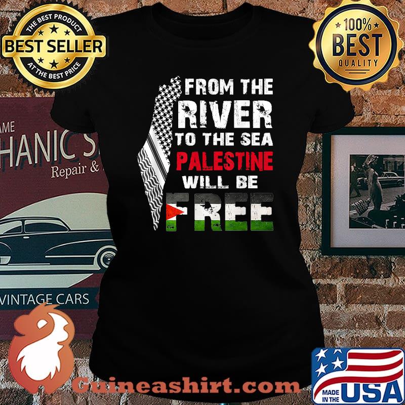From the river to the sea Palestine will be Free Palestine Gaza Palestine Flag Arabic T-Shirt Laides tee