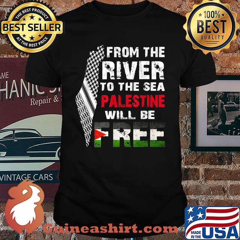 From the river to the sea Palestine will be Free Palestine Gaza Palestine Flag Arabic T-Shirt