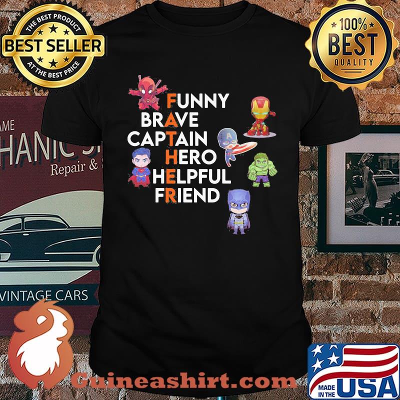 Funny Brave Captain Hero Helpful Friends Spiderman american shirt