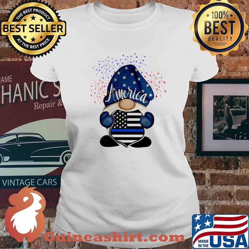 Gnome America Firework Police Logo Shirt Ladies tee