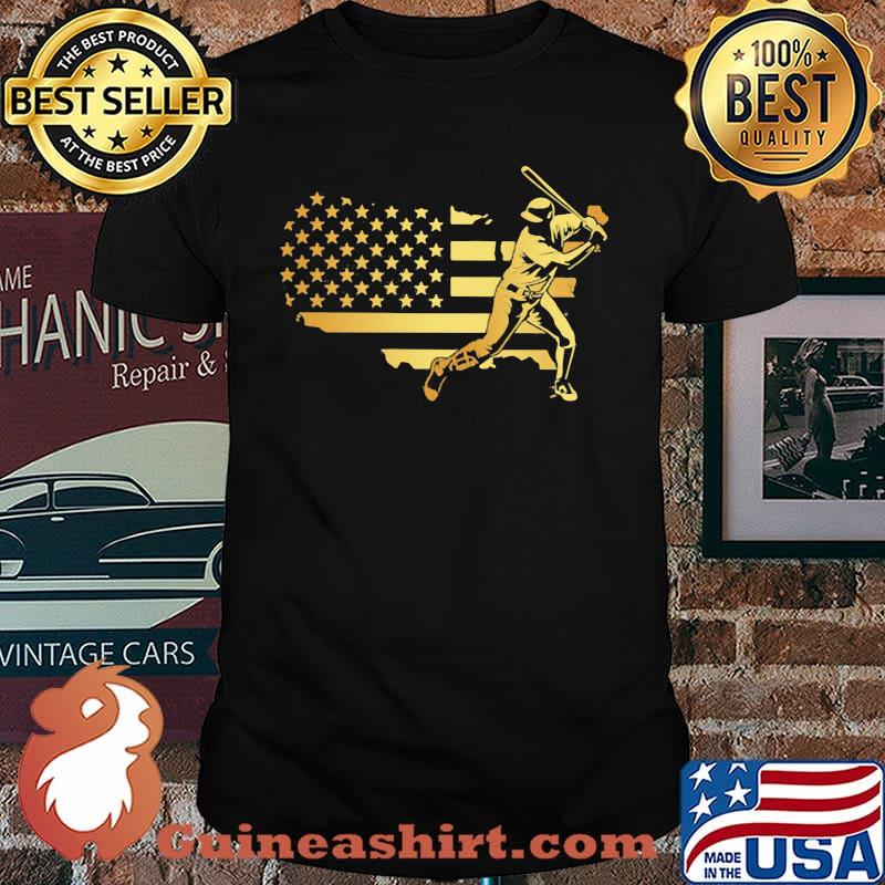 Gold Flag Baseball American Shirt