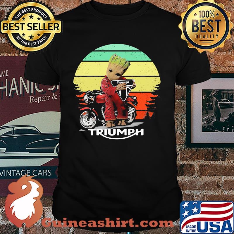 Groot hug Triumph Motor logo vintage shirt