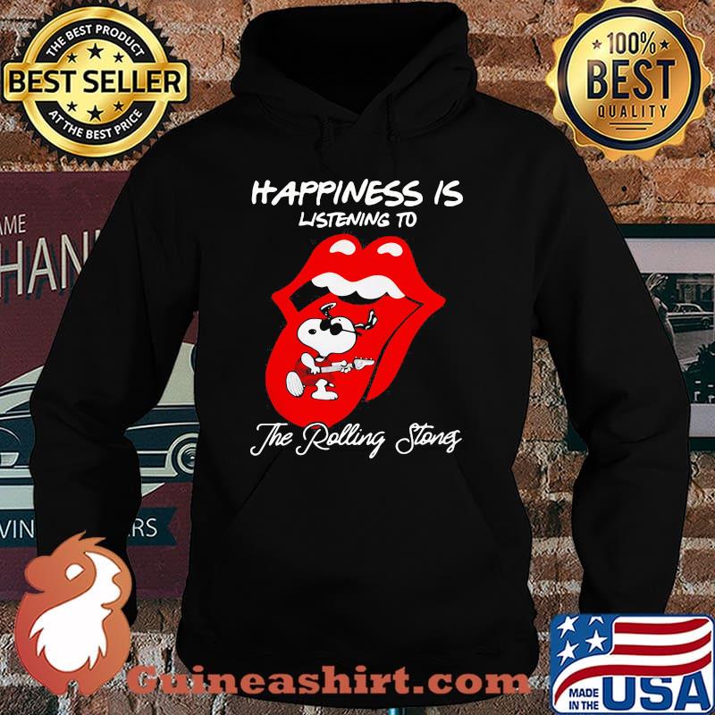 Happiness is listening to the rolling stones snoopy Hoodie