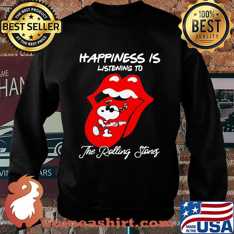 Happiness is listening to the rolling stones snoopy Sweater