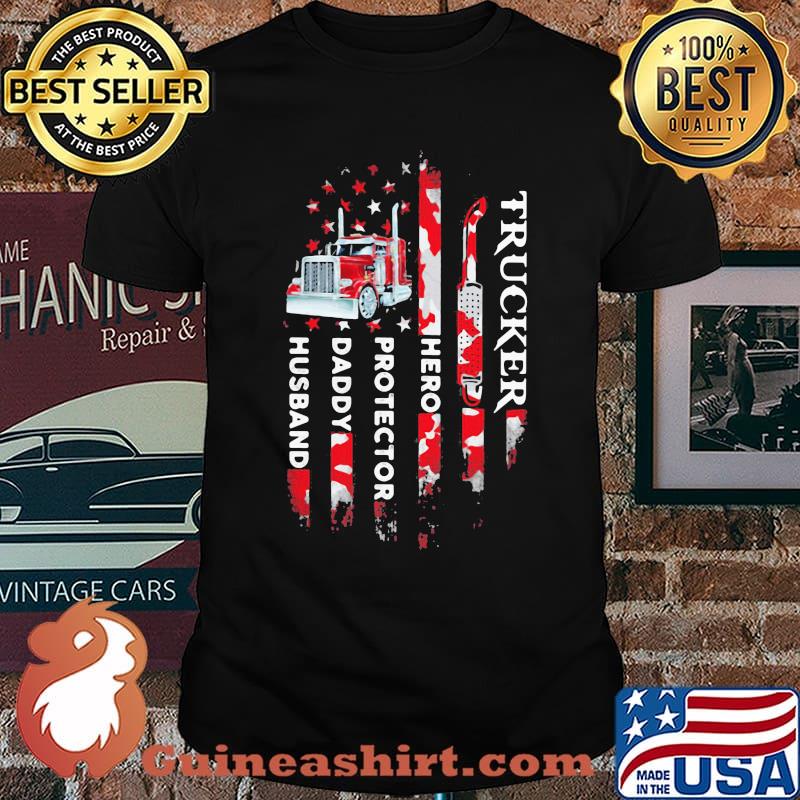 Husband Daddy Protector Hero Trucker Shirt