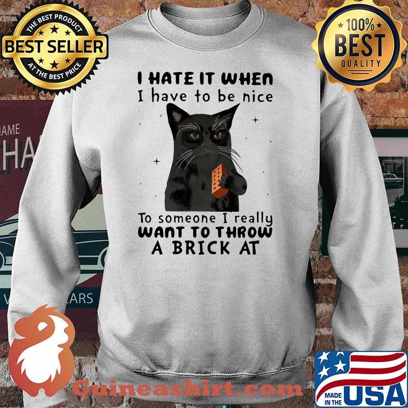 I Hate It When I Hhave To Be Nice To Someone I Really Want To Throw A Brick At Cat Shirt Sweater
