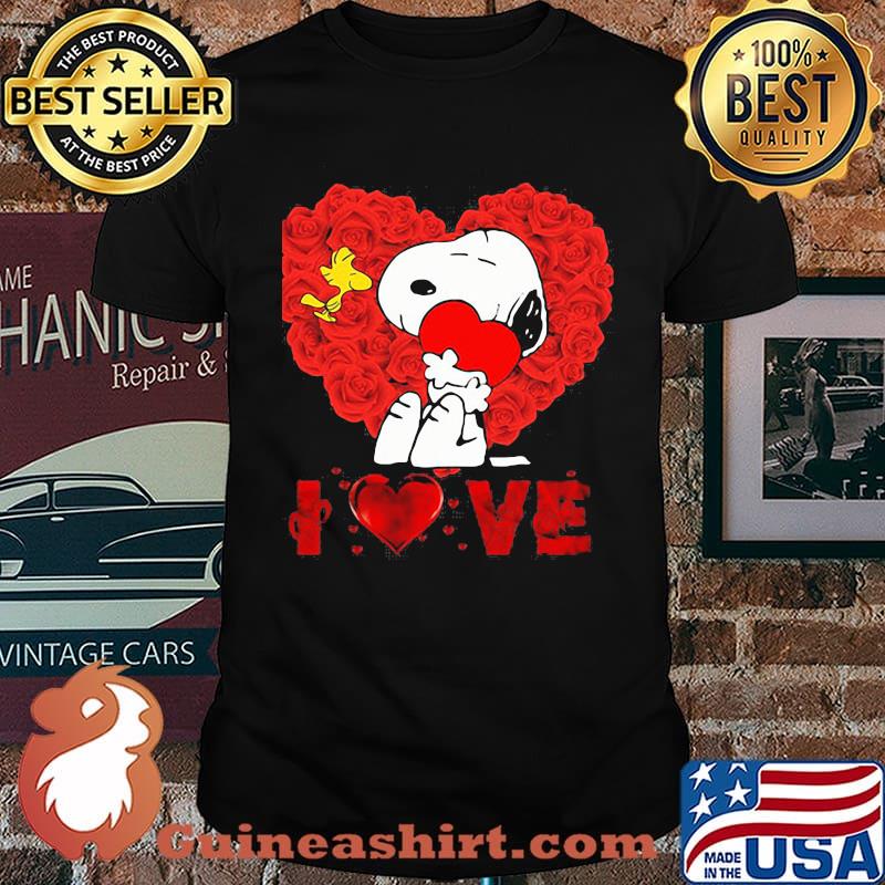 I Love Snoopy Heart Roses Valentine shirt