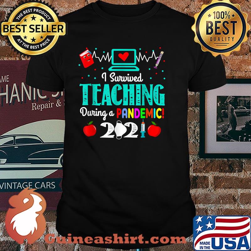 I Survived Teaching During A Pandemic 2021 Computer Mask Vaccinated T-Shirt