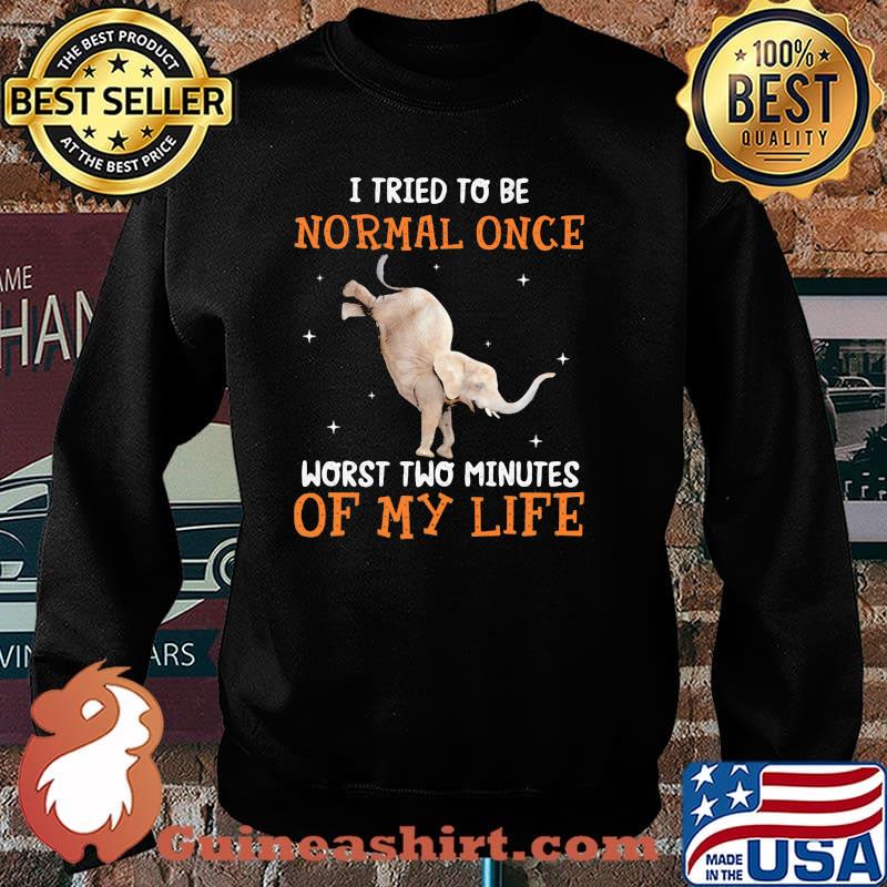 I Tried To Be Normal once Worst Two Minutes Of My Life Elephant Shirt Sweater