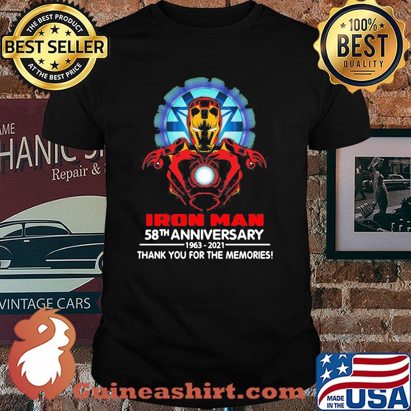 Iron man 58th anniversary 1963 2021 thank you for the memories shirt