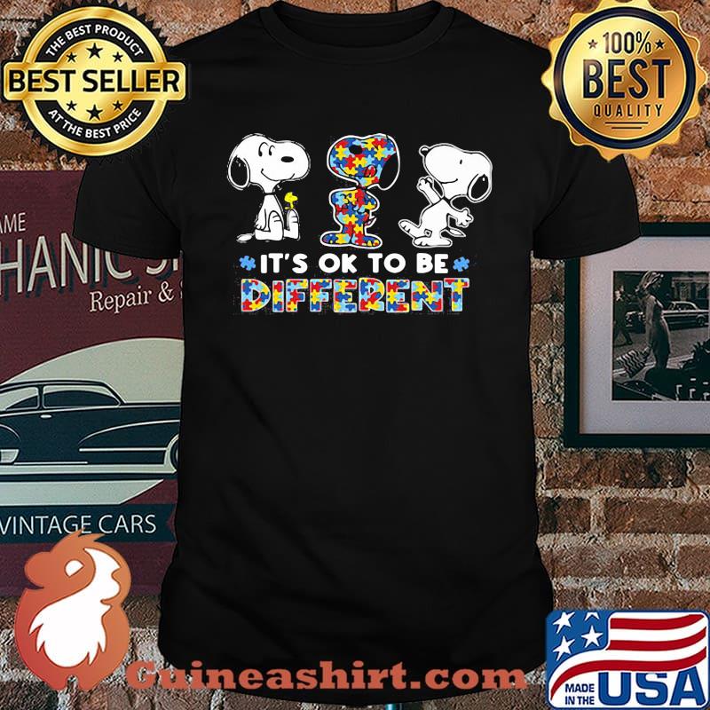 Its ok to be different snoopy autism awareness shirt