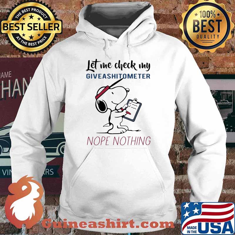 Let me check my giveshitometer nope nothing snoopy Hoodie