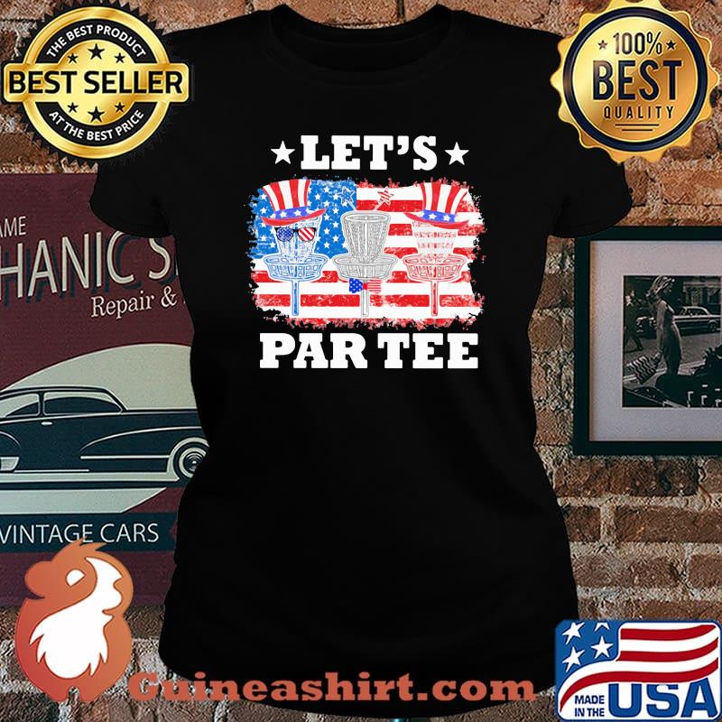 Let's Par Tee Disc Golf American Flag Shirt Laides tee
