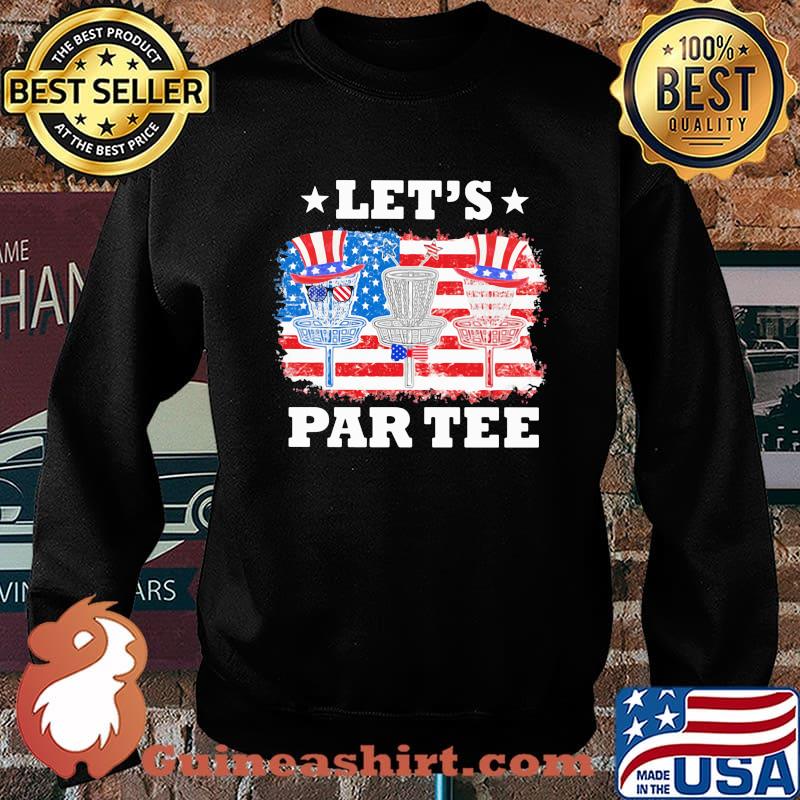 Let's Par Tee Disc Golf American Flag Shirt Sweater