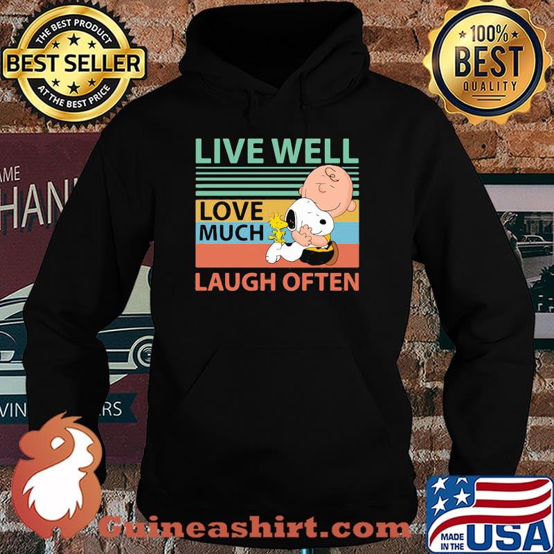 Live Well Love Much Laugh Often Snoopy Peanuts Vintage Shirt Hoodie