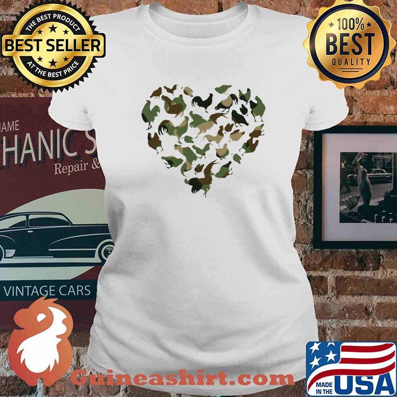 Love Camouflage Chicken Heart Shirt Ladies tee