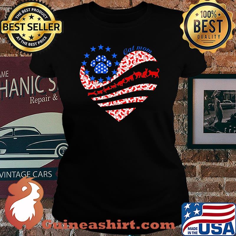 Love Cat Mom Heart Shirt Laides tee