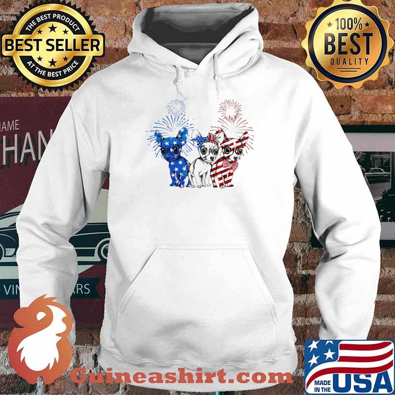 Love Chihuahua Proud American Flag Firework Shirt Hoodie