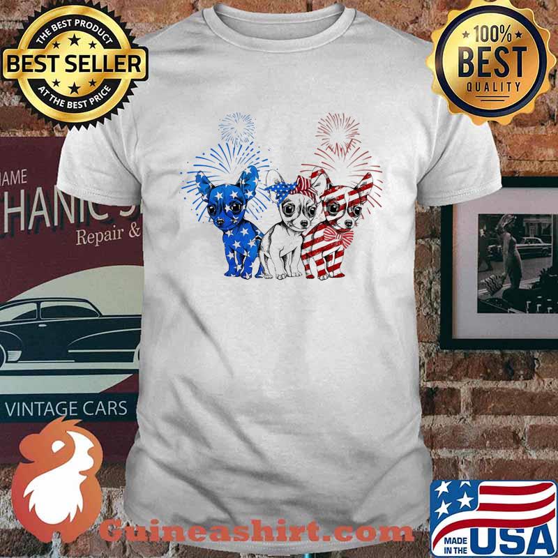 Love Chihuahua Proud American Flag Firework Shirt