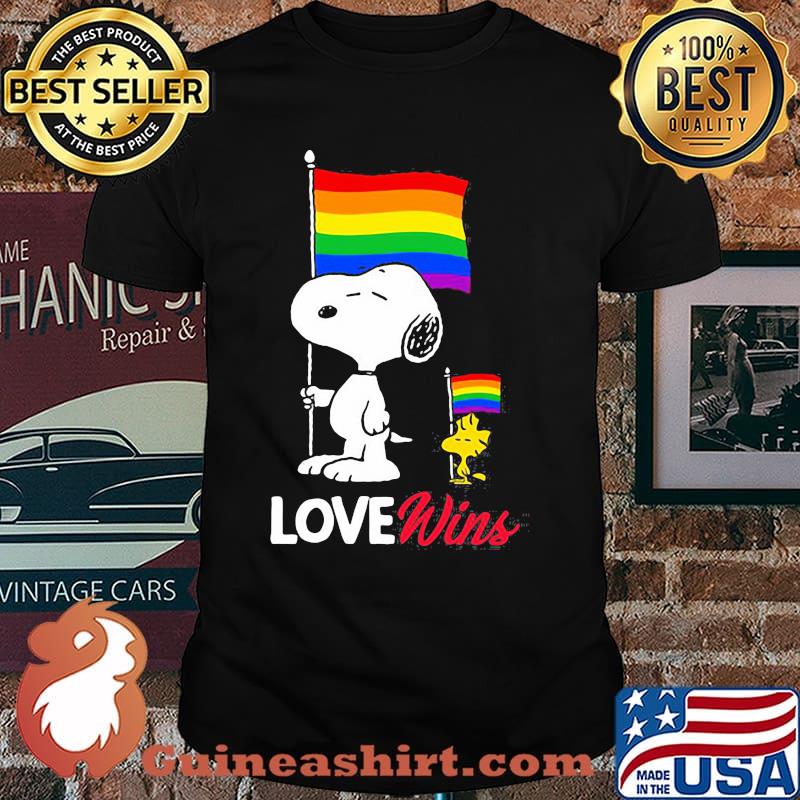 Love Win Snoopy Lgbt Flag Shirt