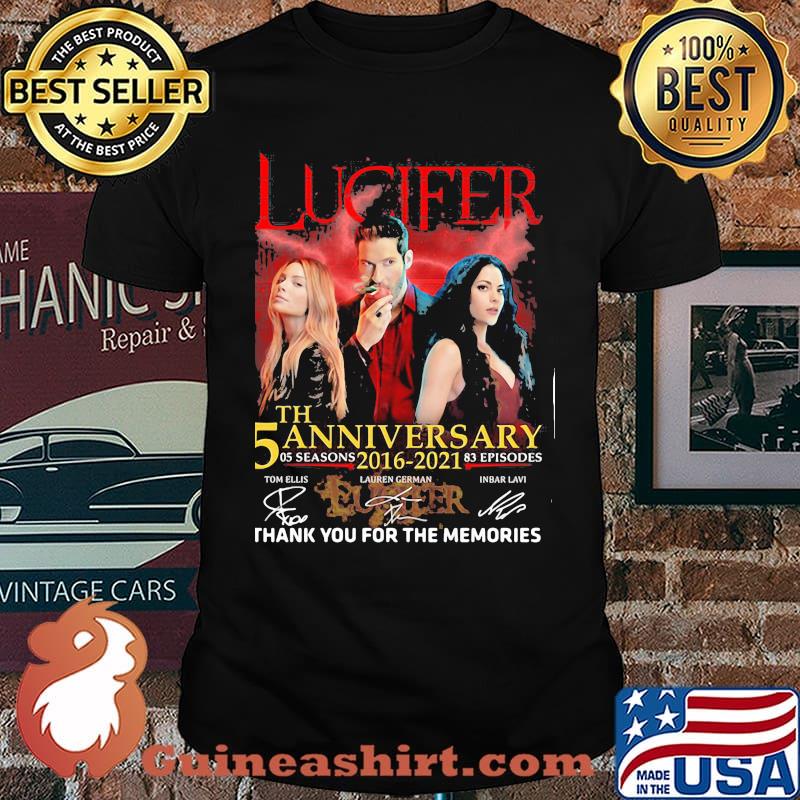 Lucifer 5th anniversary 2016 2021 thank you for the memories signature shirt