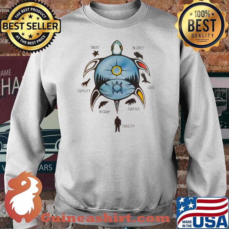 Native American 7 Teachings Turtle Truth Respect Love Courage Honesty Wisdom Humility Shirt Sweater
