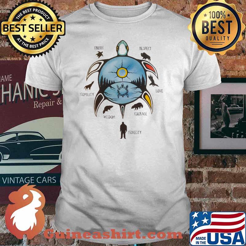 Native American 7 Teachings Turtle Truth Respect Love Courage Honesty Wisdom Humility Shirt
