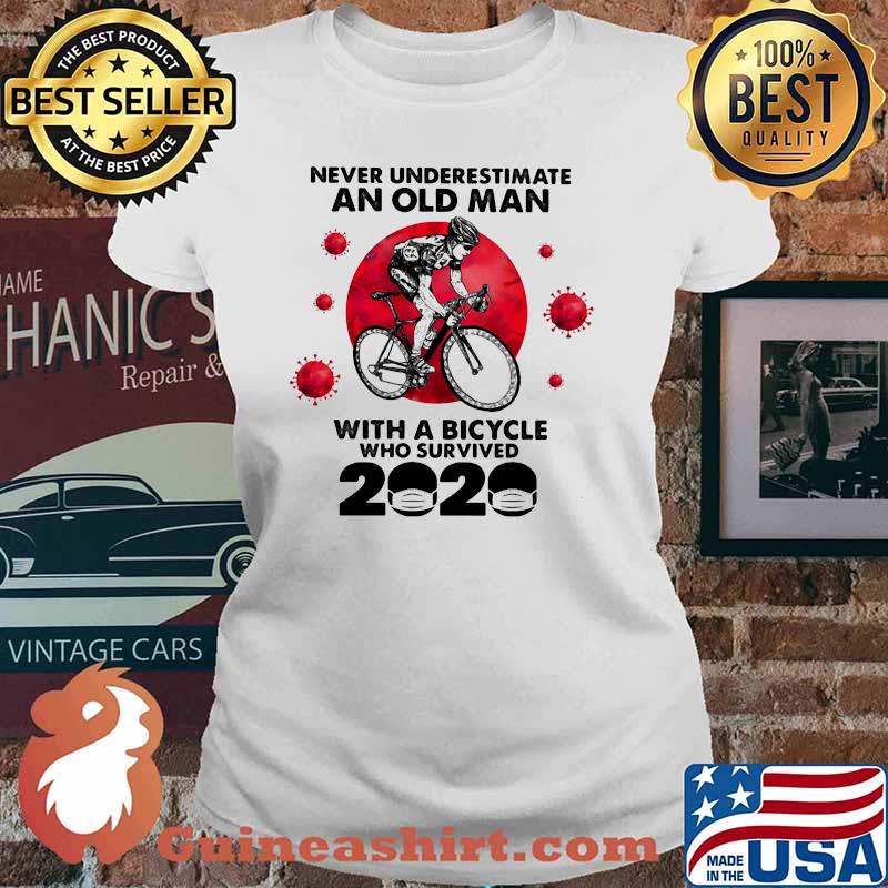 Never Underestimate An Old Man With A Bicycle Who Survived 2020 Blood Moon Shirt Ladies tee