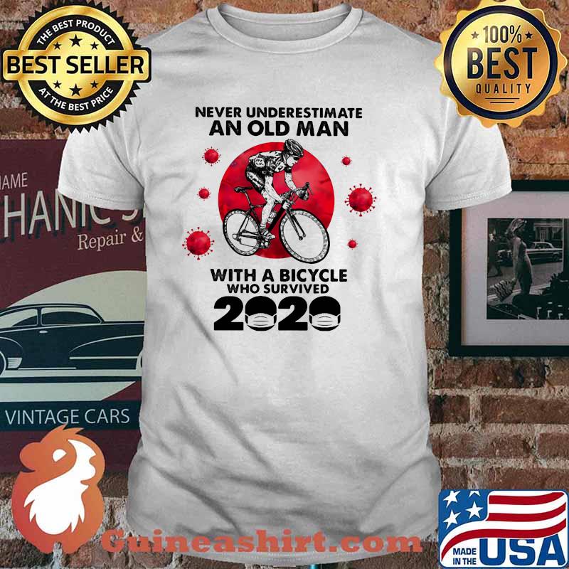 Never Underestimate An Old Man With A Bicycle Who Survived 2020 Blood Moon Shirt