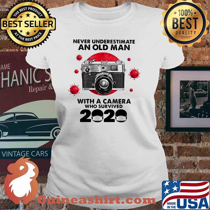 Never Underestimate An Old Man With A Camera Who Survived 2020 Blood Moon Shirt Ladies tee