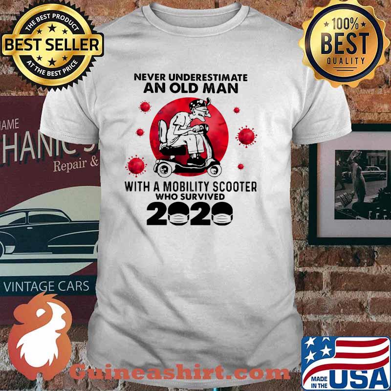 Never Underestimate An Old Man With A Mobility Scooter Who Survived 2020 Blood Moon Shirt