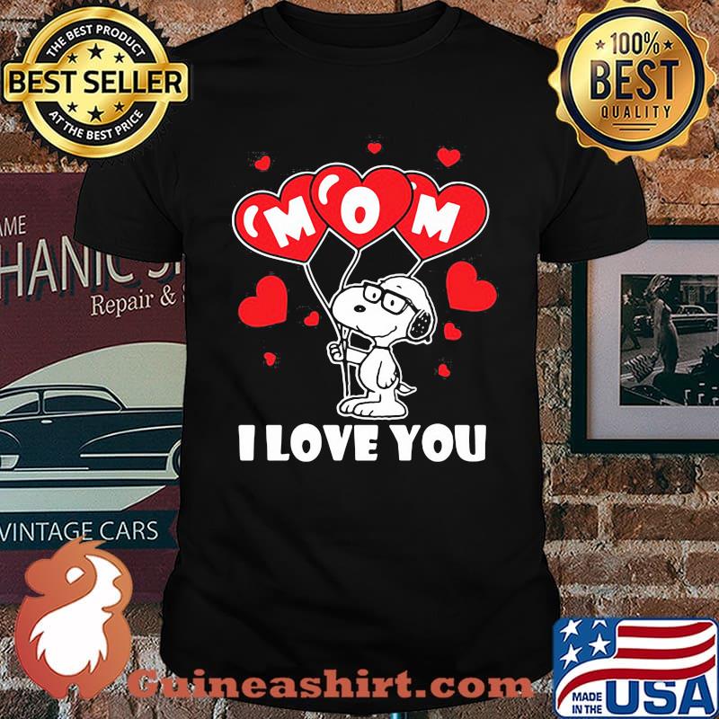 I love you mom snoopy heart Mothers day shirt