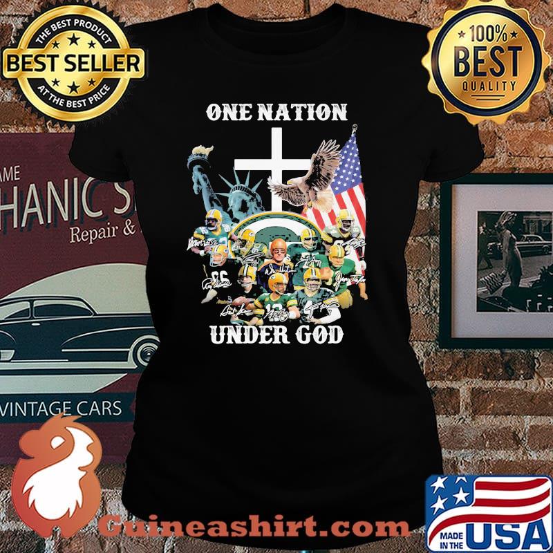 One Nation Under God Green Bay Packers Signature Shirt Laides tee