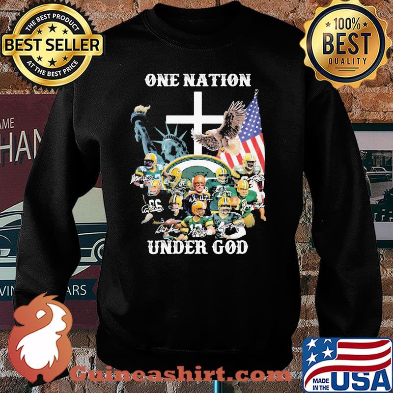 One Nation Under God Green Bay Packers Signature Shirt Sweater