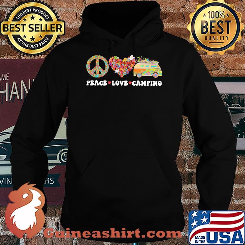 Peace Love Camping Hippie FLower Shirt Hoodie