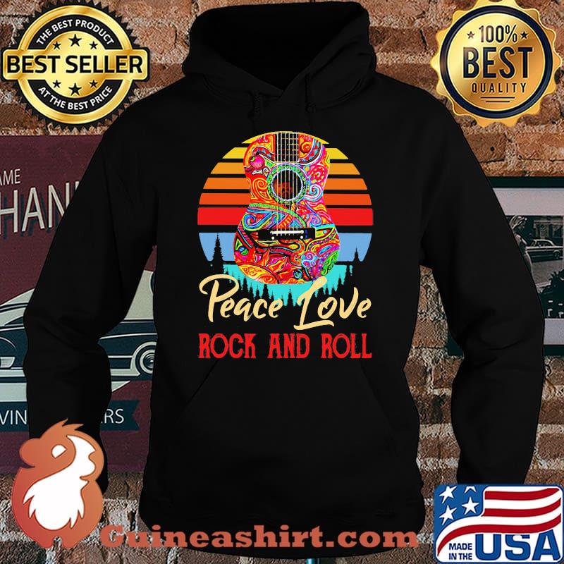 Peace Love Rock And Roll Guitar Vintage Shirt Hoodie