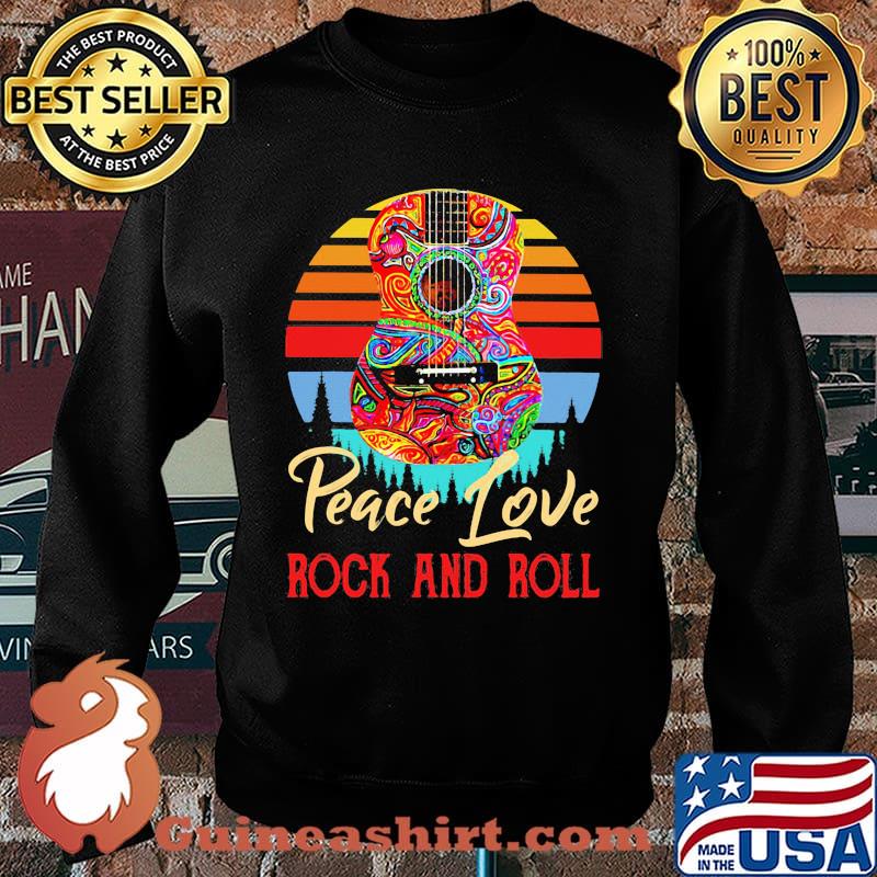 Peace Love Rock And Roll Guitar Vintage Shirt Sweater