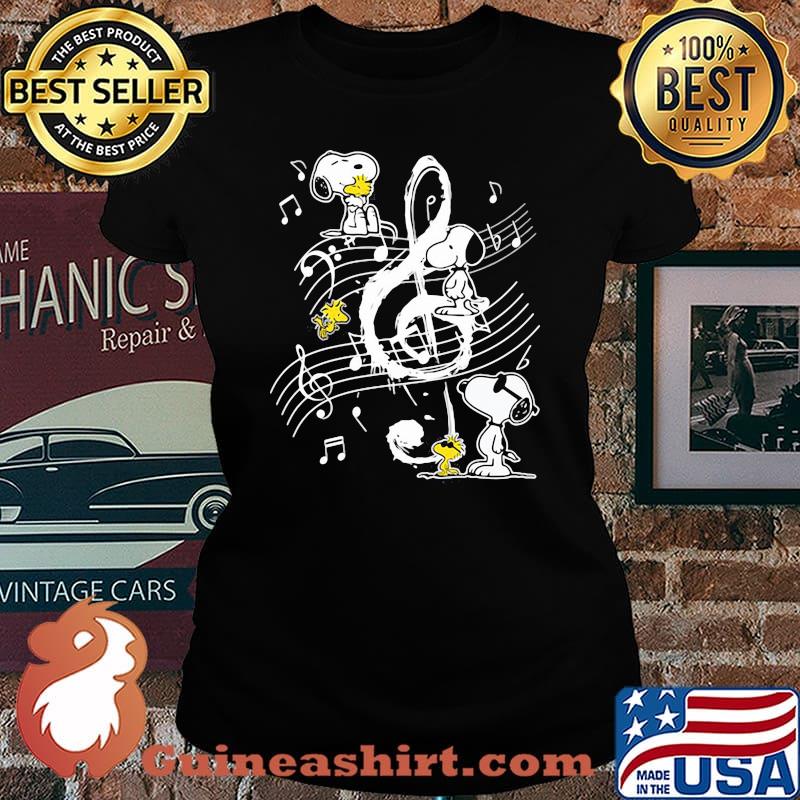 Peanuts Snoopy And Woodstock Music Shirt Laides tee