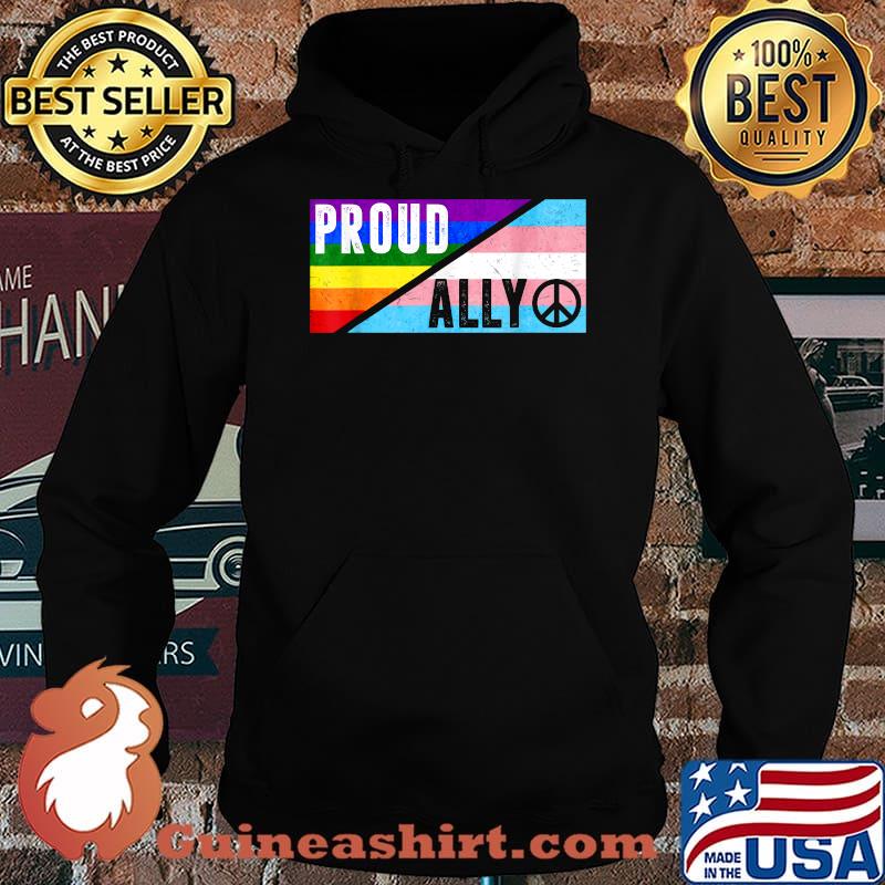 Proud Ally LGBT Pride Rainbow Flag Gay Transgender Peace T-Shirt Hoodie