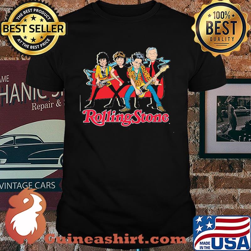 Rolling stones player guitar band rock and roll shirt
