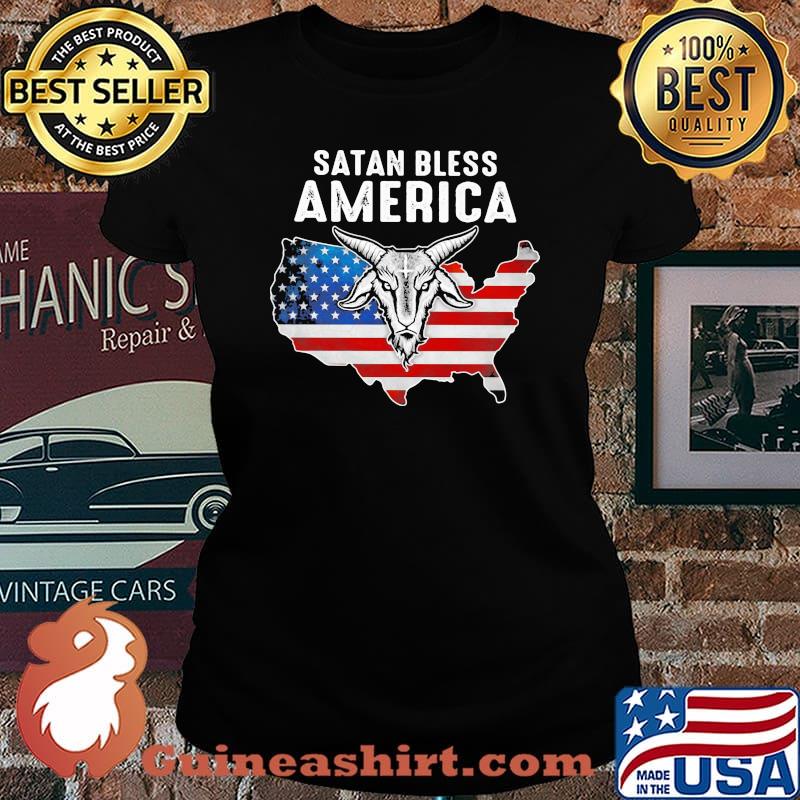 Satan Bless America Flag Shirt Laides tee