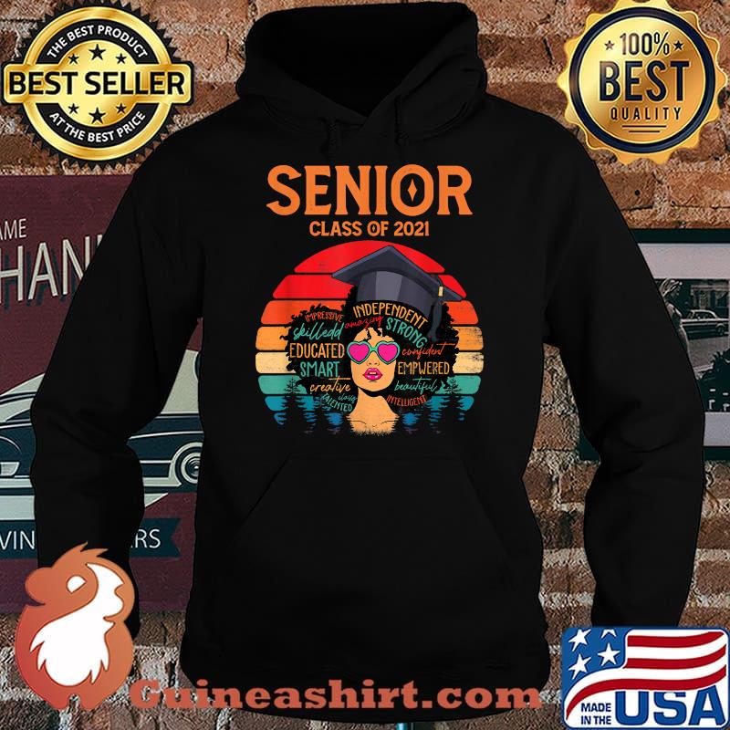 Senior Class Of 2021 Black Afro Melanin African American vintage T-Shirt Hoodie